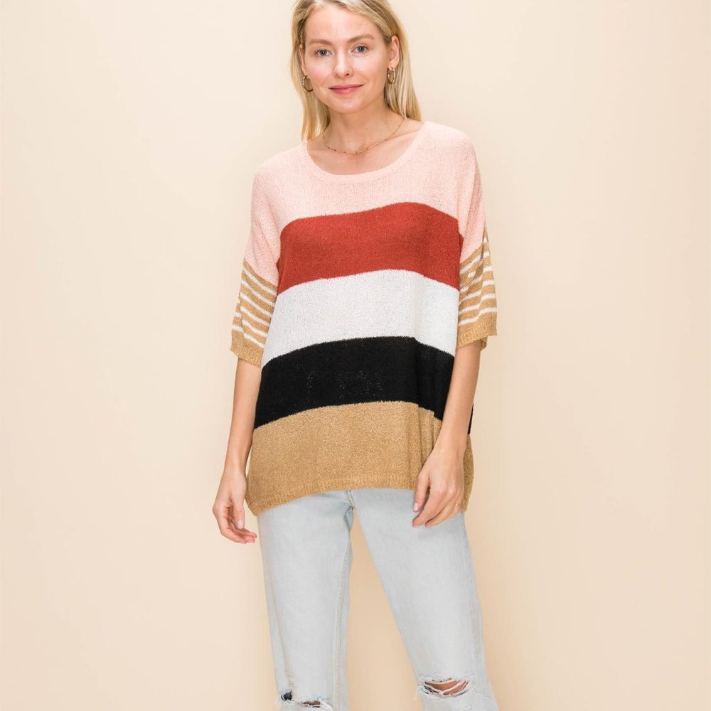 NWT Color Block Oversized Top - Picture 4 of 5